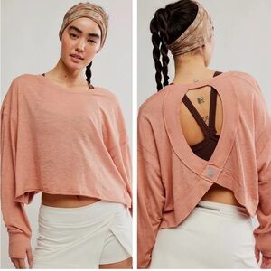 Free People Movement Women's Cropped Top My Time Layer LS Size Small NWT